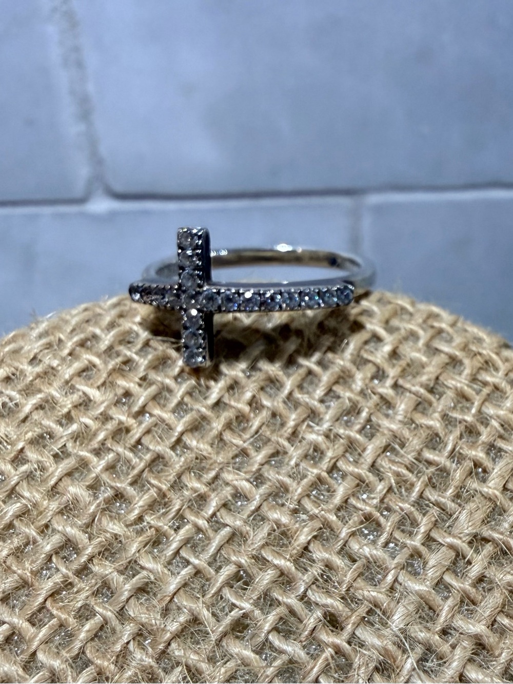Silpada Cross Ring with Sparkling CZ Accent